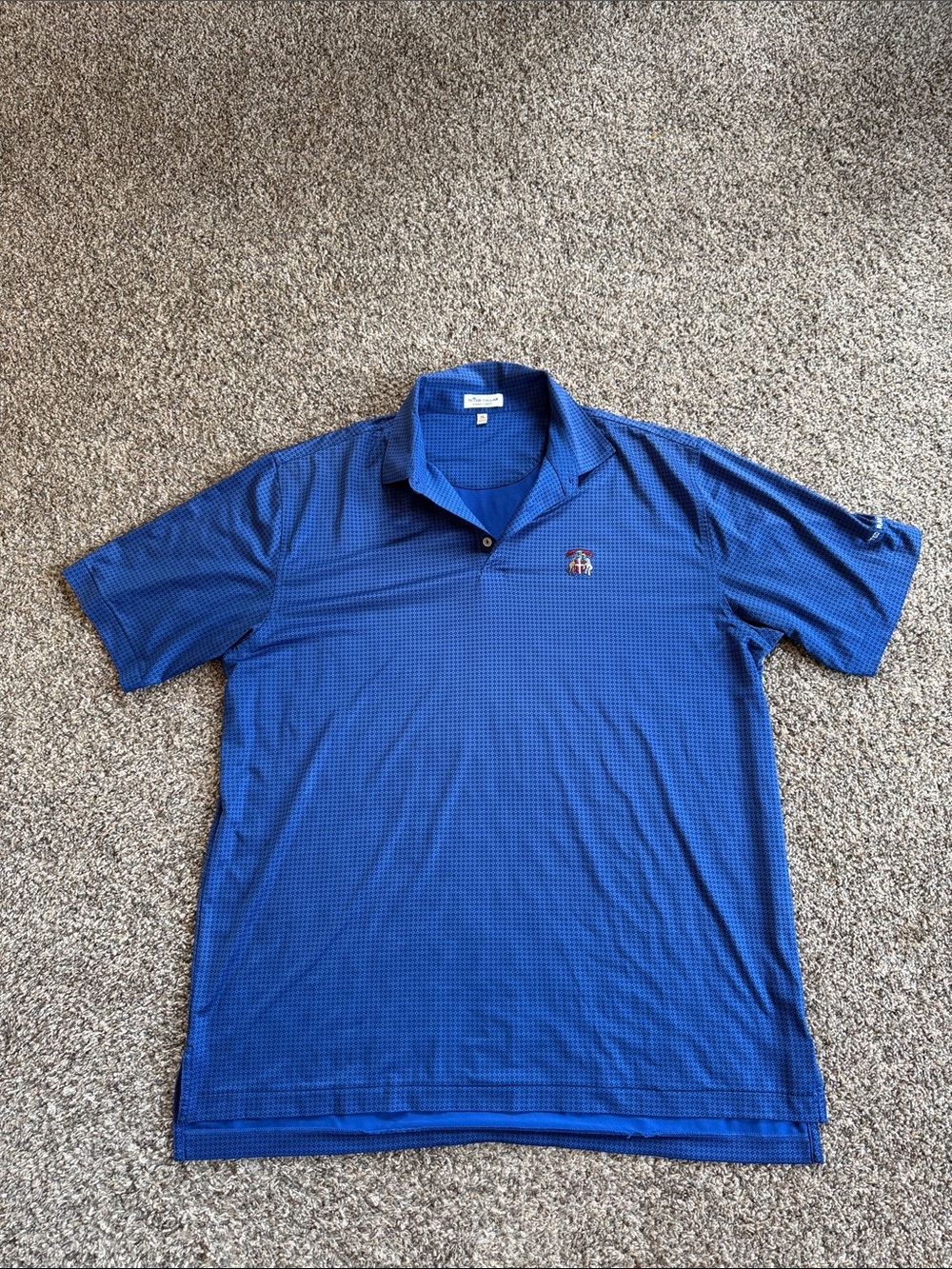 Peter Millar Summer Comfort Royal Blue Performance Polo Size XL